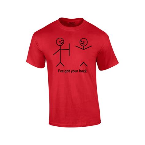 Trenz Shirt Company Funny T Shirt Stick Figures I Got Your Back Red 5xl