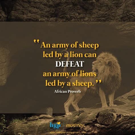 An Army Of Sheep Led By A Lion Can Defeat An Army Of Lions Led By A Sheep Hiranya Growth