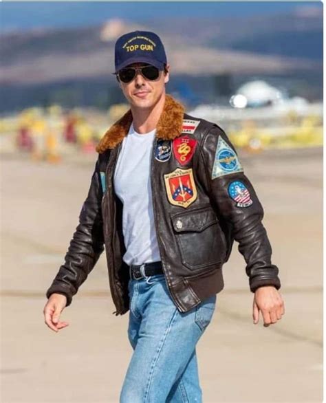 Maverick Top Gun Bomber Jacket Tom Cruises Brown Jacket Etsy