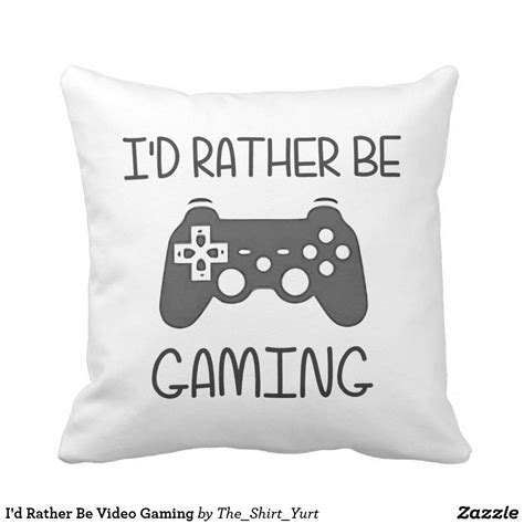 Id Rather Be Video Gaming Throw Pillow Afflink Gamer Room Decor Teen