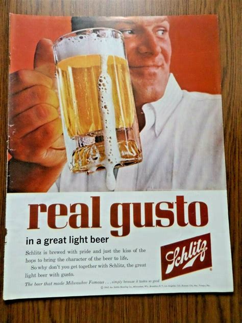 1962 Schlitz Beer Ad Real Gusto 1962 Winston Cigarette Ad Sailing Ebay
