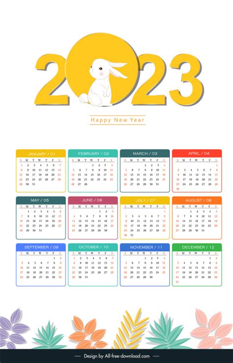 2023 Calendar 2023 Vectors Free Download Graphic Art Designs