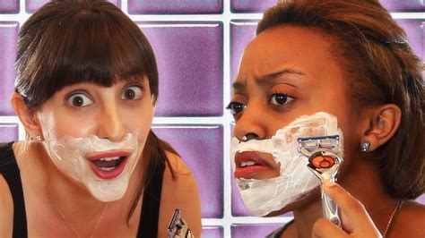 girls shave their faces for the first time youtube