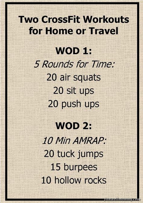 Two Simple Crossfit Wods For Home Or Travel Crossfit And Fitness