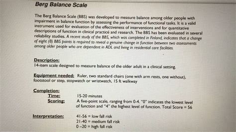 Berg Balance Scale Bbs Spanish Explanation Youtube