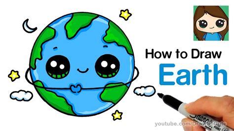 How To Draw Earth Easy And Cute Earth Drawings Cute Drawings Cute