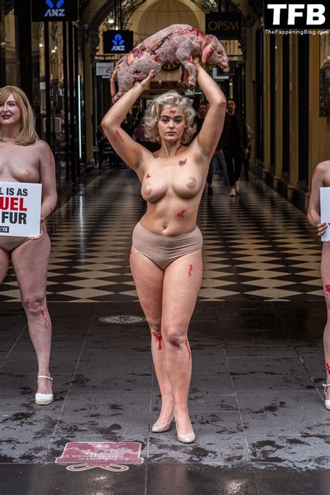 Stefania Ferrario Outshines Vegan Activist Tash Peterson At The Peta Protest In Melbourne