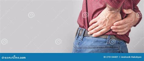Caucasian Man Suffering From Back Pain Stock Image Image Of Patient