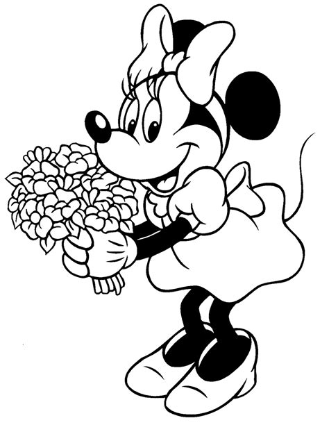 Disegni colorati per bambini da stampare gratis. Minnie con mazzo di fiori disegno da colorare - disegni da colorare e stampare gratis immagini ...