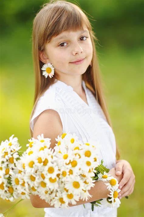 Portrait Of Little Girl Outdoors Stock Image Image Of Grass Outdoor