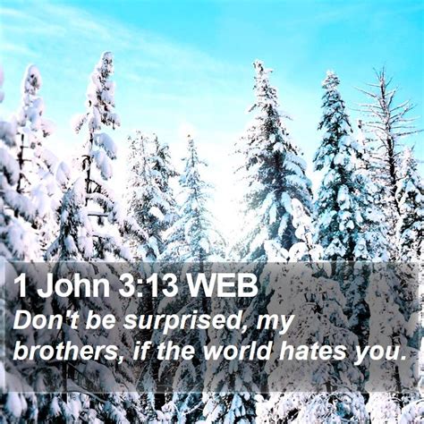 1 John 3 13 WEB Don T Be Surprised My Brothers If The World