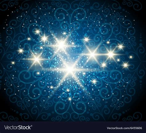 Shining Stars Blue Background Royalty Free Vector Image
