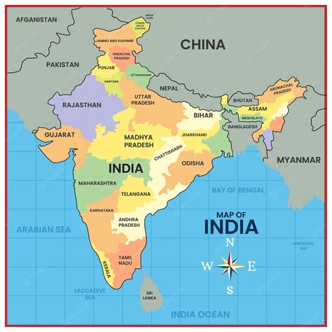 Premium Vector Map Of India Country