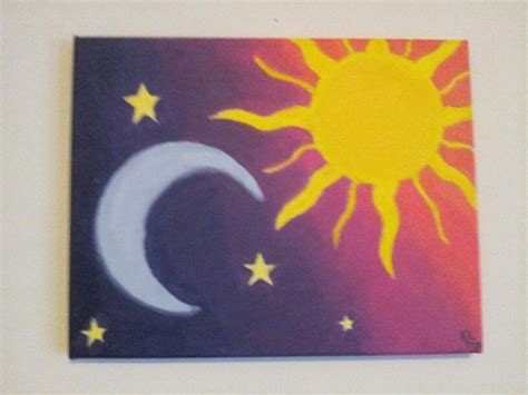 Maybe you would like to learn more about one of these? Sun and moon painting | Mini canvas art, Canvas painting ...
