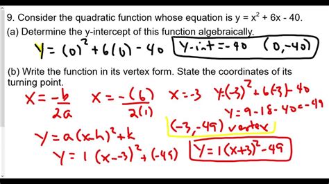 Algebra 2 Quadratic Functions Lesson 8 Shifting Parabolas By Completing