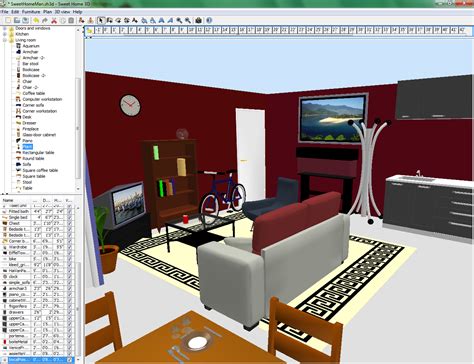Безплатен софтуер за интериорен дизайн Sweet Home 3d