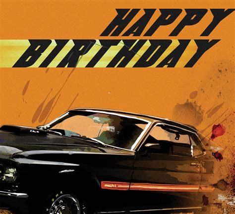 Mustang Muscle Car Happy Birthday Art Card Male Card Card Etsy Uk