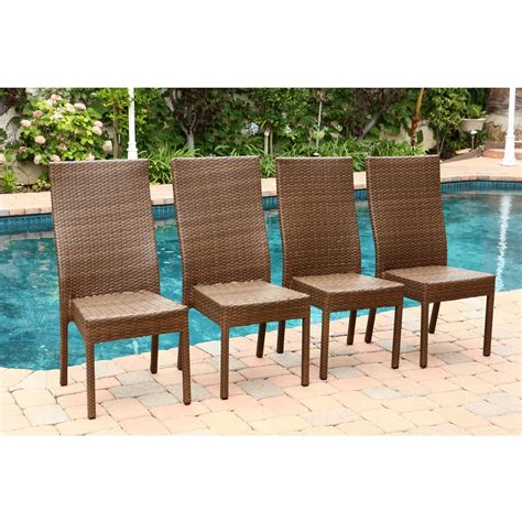 Outdoor wicker dining furniture has become extremely popular over that past ten years. Devon and Claire Viking Outdoor Brown Wicker Dining Chairs ...