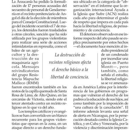 Editorial El Mercurio Que Utiliza Datos Entregados Por El Informe De