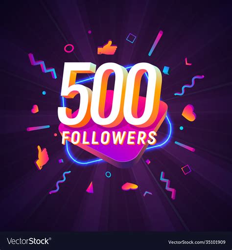 500 Followers Celebration In Social Media Vector Image