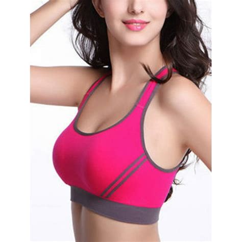 Bag Wizard Womens Breathable X Shape Sports Bras Removable Padded Support For Workout Fitness