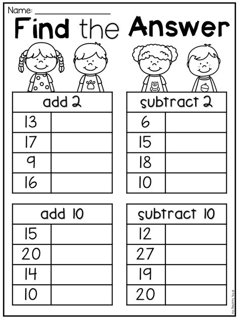 Download First Grade Math Worksheets Addition And Subtraction Photos