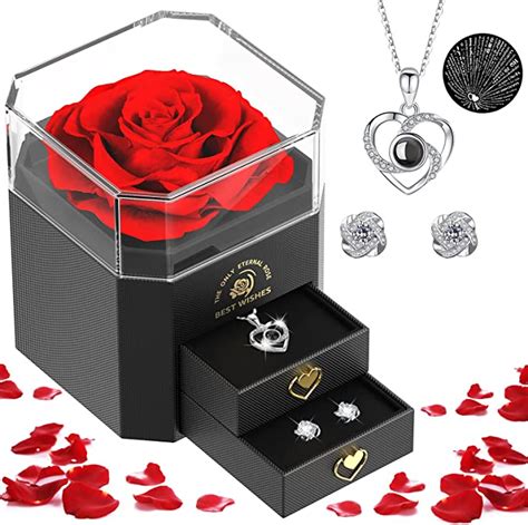 Powerfort Preserved Real Rose Ts For Her I Love You Necklace In 100
