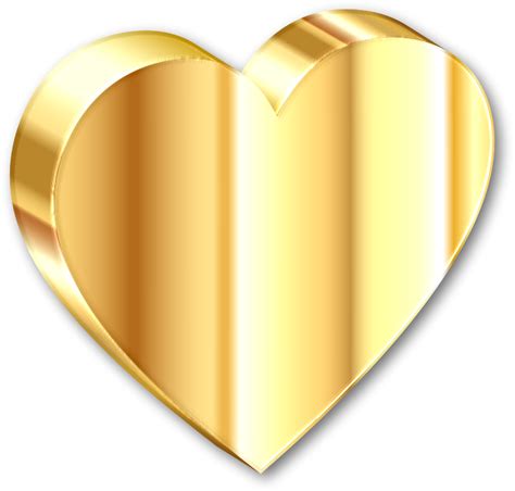 3d Heart Of Gold With Shadow Openclipart