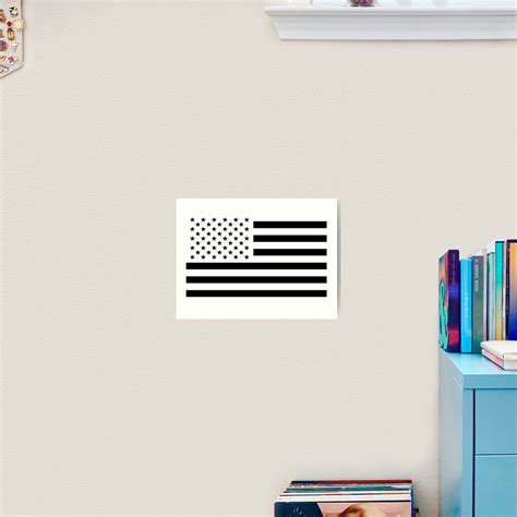 Black And White Usa Flag Art Print By Shabzdesigns Redbubble