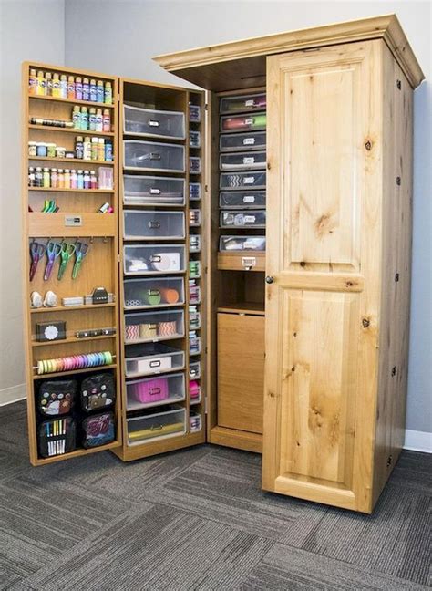 If there's one thing i know about diy, is that you need storage — storage for supplies, tools, leftover bits and bobs, paused projects (you know, the macrame tapestry from 2018?) and for future projects. 40 Stunning Craft Room Cabinets Decor Ideas and Design (18 ...