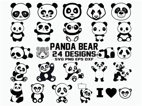 Clip Art Panda Clipart Panda Cricut Panda Svg Panda Bear Svg Dxf Eps