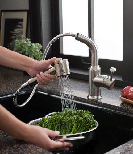 Pull down kitchen faucet surnorme single handle kitchen sink faucet hot & cold mixer tap with pull out sprayer for home,brushed nickel finish. Pull Out vs Pull Down Kitchen Faucets Which One To Choose?