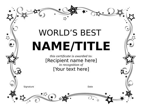 Worlds Best Certificate Free Download Template