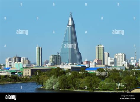 North Korea Pyongyang May 2 2019 City Skyline And The View On The