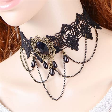 Buy 2015 Fashion Gothic Style Black Lace Necklace
