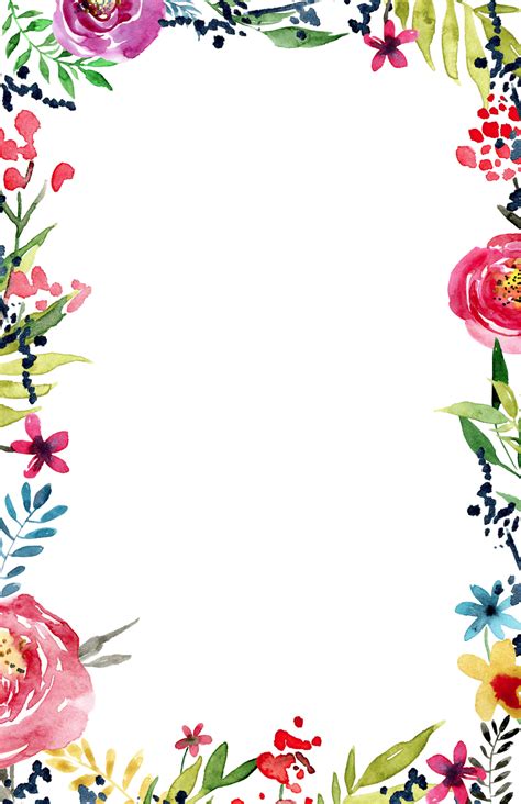 Flower Border Floral Border Design Free Printable Invitations Templates