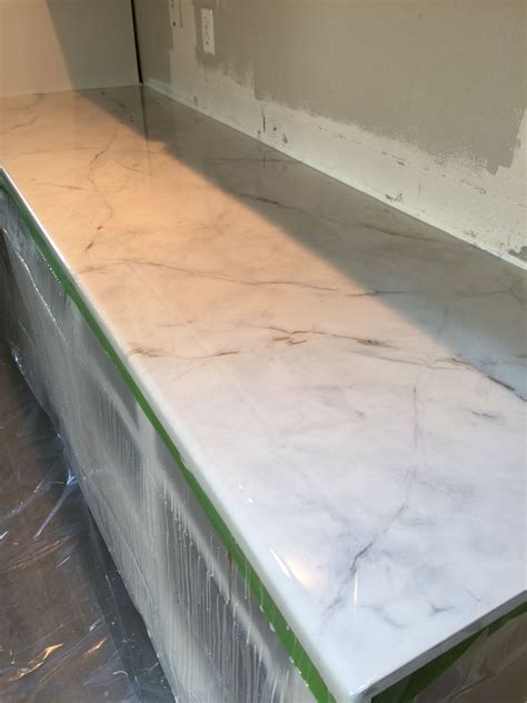 White Marble Epoxy Countertops Easy Affordable Customizable