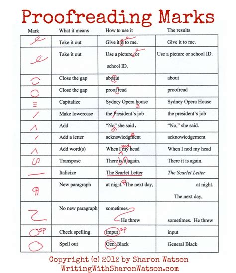 Proofreading Marks Printable Web Click Here To Download Or Print The