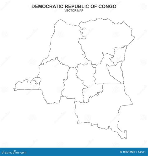 Political Map Of Democratic Republic Of Congo Isolated On White