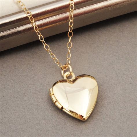 Heart Locket Necklace Gold Heart Locket Tiny Heart Locket Simple Locket Small Gold Locket