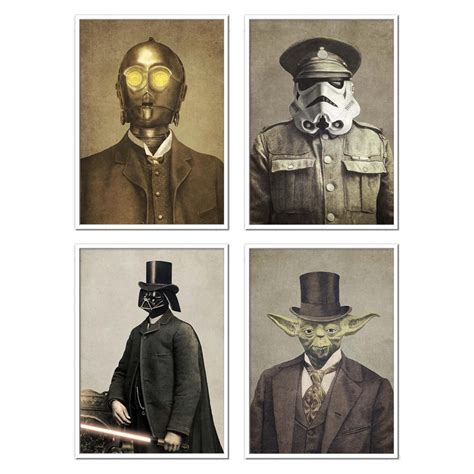 4 Art Posters 20 X 30 Cm By Star Wars Vintage Portraits By Terry Fan