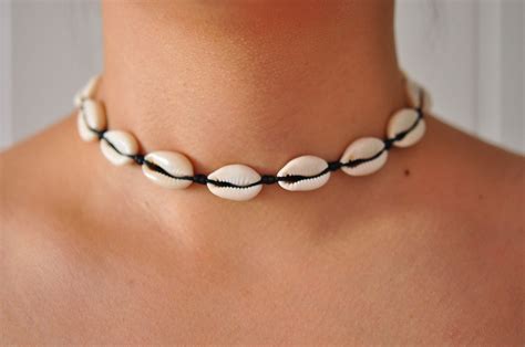 Cowrie Shell Necklace Cowrie Shell Choker Cowrie Necklace Etsy