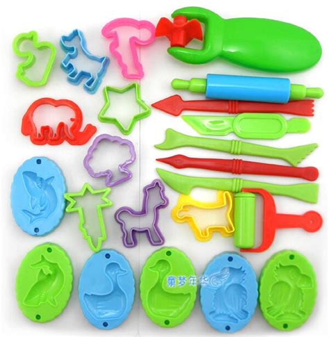 23 Pieces Free Shipping Color Play Dough Model Tool Toys Creative 3d