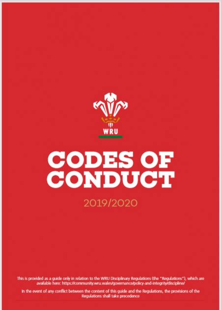 North Wales Ruc News Wru Code Of Conduct For Players Coaches