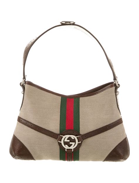 Gucci Gg Web Reins Shoulder Bag Neutrals Hobos Handbags Guc1278439