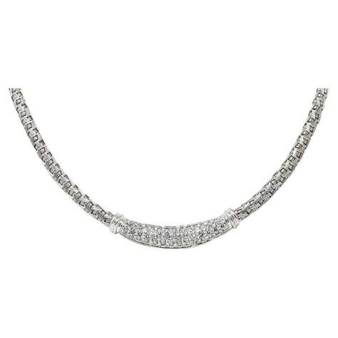 gold and pavé diamond collar necklace at 1stdibs