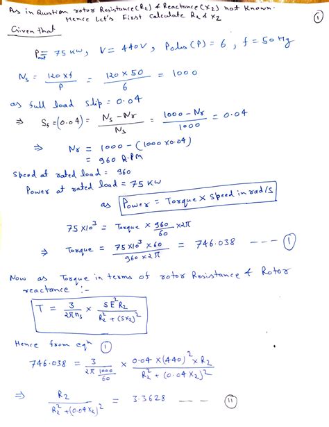 Solved A 75 KW 440 V 3 Phase 6 Pole 50 Hz Wound Rotor Induction
