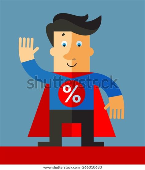 Salesman Superhero Flat Vector Illustration Stock Vector Royalty Free