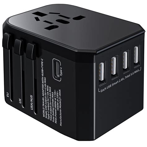 buy universal travel adapter travel plug worldwide travel adapter with 4 usb ports 3 0a type