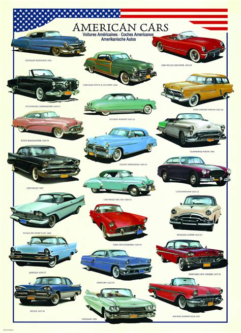 American Cars Of The 1950s Small Box Jigsaw Puzzle